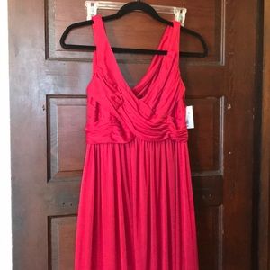 David’s Bridal Red Full-Length Bridesmaids Dress